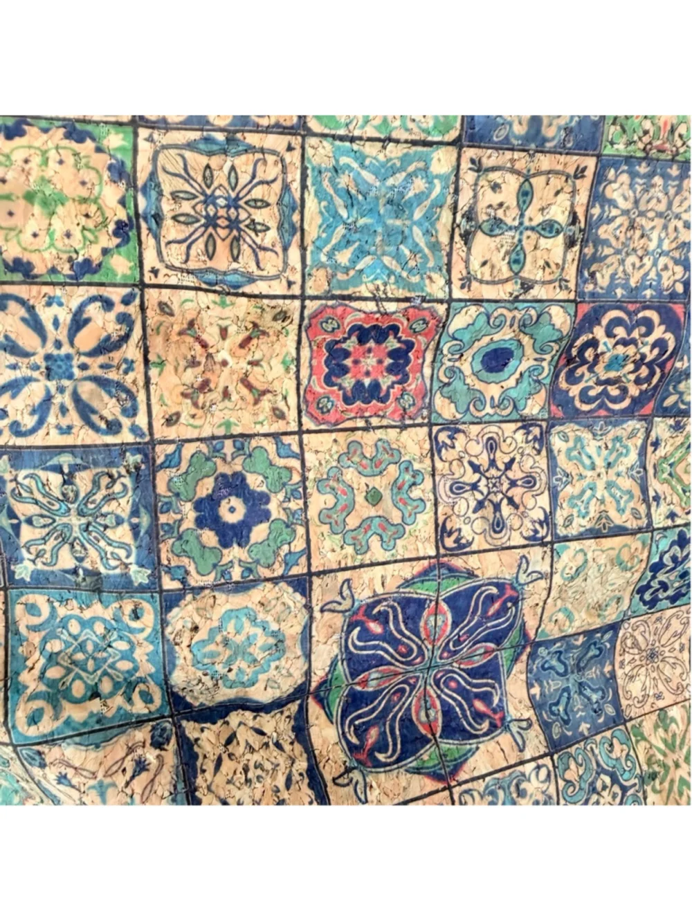 London Cork Backpack Mediterranean Style Tile Pattern